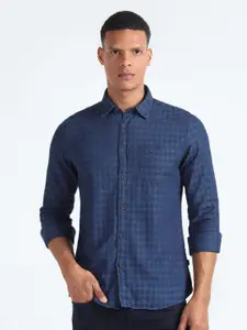 Flying Machine Slim Fit Checked Pure Cotton Casual Shirt