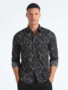 Flying Machine Slim Fit Floral Printed Pure Cotton Casual Shirt