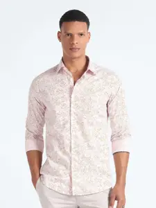 Flying Machine Slim Fit Floral Printed Pure Cotton Casual Shirt
