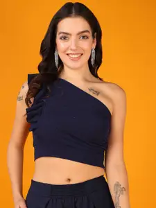 Mast & Harbour One Shoulder Fitted Crop Top