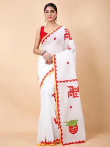 Ruuprekha Woven Design Zari Pure Cotton Khadi Saree