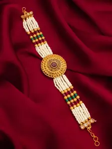aadita Women Handcrafted Gold-Plated Wraparound Bracelet