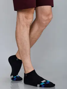 Dollar Socks Men Pack Of 3 Geometric Patterned Cotton Ankle-Length Socks