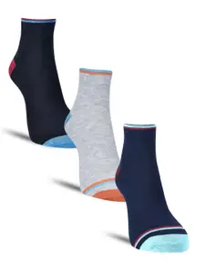 Dollar Socks Men Pack of 3 Colourblocked Cotton Above Ankle-Length Socks