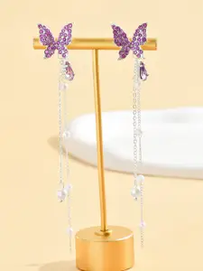 VAGHBHATT Animal Shaped Silver-Plated Drop Earrings