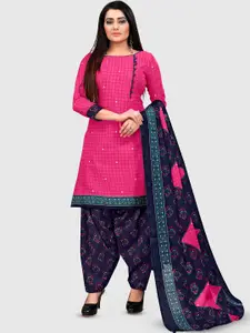 KALINI Geometric Printed Cotton Unstitched Dress Material