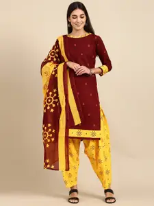 KALINI Floral Printed Cotton Unstitched Dress Material