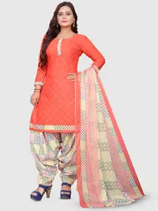 KALINI Geometric Printed Cotton Unstitched Dress Material