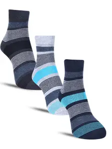 Dollar Socks Men Pack of 3 Striped Cotton Above Ankle-Length Socks