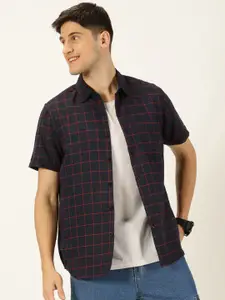 Metronaut Original Slim Fit Tartan Checks Opaque Pure Cotton Casual Shirt