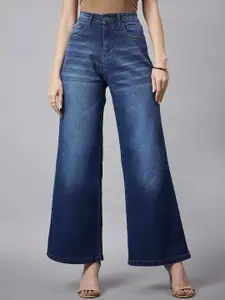 Chemistry Women Comfort Wide Leg High-Rise Light Fade Stretchable Jeans