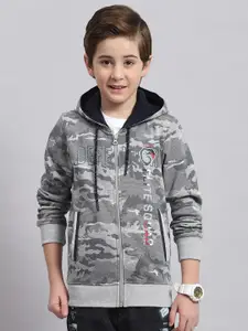 Monte Carlo Boys Camouflage Printed Cotton Hooded Sweatshirt