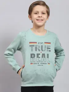 Monte Carlo Boys Typography Printed Fleece Sweatshirt