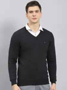 Monte Carlo V-Neck Woollen Pullover Ribbed Sweaters