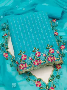 Panzora Floral Embroidered Sequinned Unstitched Dress Material