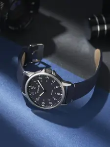 Sonata Men Printed Dial & Leather Bracelet Style Straps Analogue Watch SP70011SL03W