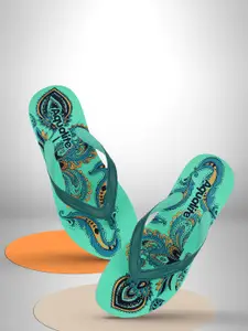 Aqualite Women Printed Rubber Thong Flip-Flops
