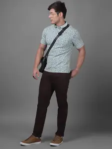 Crimsoune Club Printed Polo Collar Short Sleeves Pocket Slim Fit Casual T-shirt