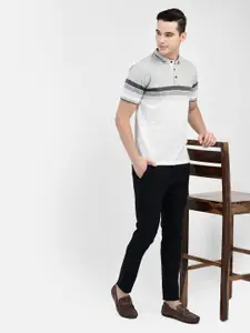 Crimsoune Club Colourblock Polo Collar Short Sleeves Slim Fit Casual T-shirt