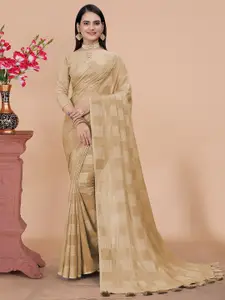 K 5 Fashion Checked Woven Design Zari Saree