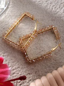 Mali Fionna Alloy Contemporary Crystal Hoop Earrings