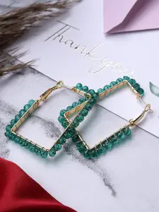 Mali Fionna Alloy Contemporary Crystals Hoop Earrings