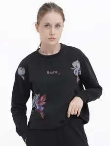 RAREISM Floral Printed Cotton Pullover Sweatshirt