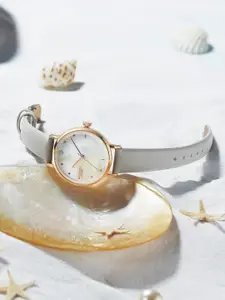 Sonata Poze Women Printed Dial & Leather Straps Analogue Watch SP80028WL01W