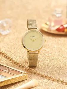 Sonata Poze Women Embellished Dial & Strap Analogue Watch SP80023YM01W