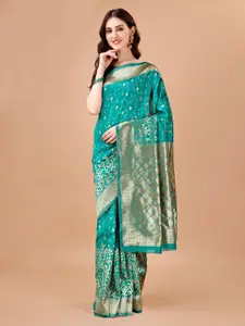 Leelavati Woven Design Zari Pure Silk Fusion Kanjeevaram Saree