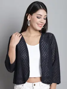 Dressitude Self Designed Cotton Open Front Shrug