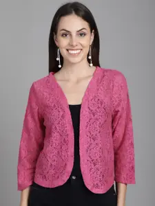 Dressitude Self Designed Cotton Open Front Shrug