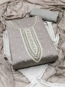 KIMISHA Beads And Stones Embellished Printed Unstitched Dress Material