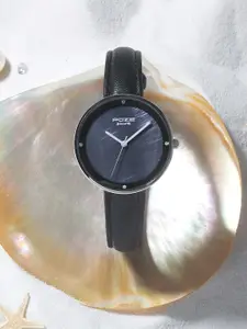 Sonata Poze Women Brass Embellished Dial & Leather Straps Analogue Watch SP80050SL02W