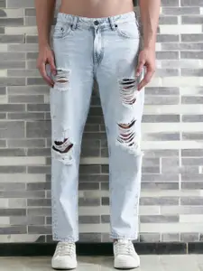 Bene Kleed Men Pure Cotton Relaxed Fit Highly Distressed Heavy Fade Jeans