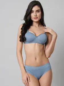 Aamarsh Non Padded Cotton Bra With Briefs
