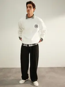 Trendyol Typography Printed Round Neck Pullover Sweatshirt