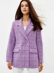 Trendyol Checked Double Breasted Blazer