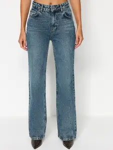Trendyol Women Mid-Rise Clean Look Heavy Fade Pure Cotton Jeans