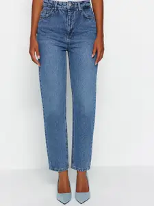 Trendyol Women Mid Rise Pure Cotton Light Fade Jeans