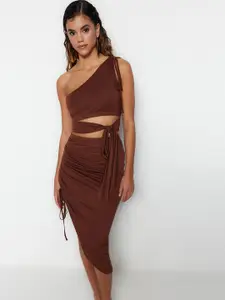 Trendyol One Shoulder Top With Skirt Co-Ords