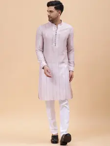 See Designs Striped Sequins Chanderi Silk Kurta