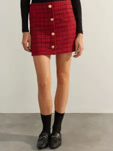 Trendyol Checked Pencil Mini Skirts