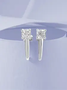 MINUTIAE Silver-Plated Geometric Crystals Studs Earrings