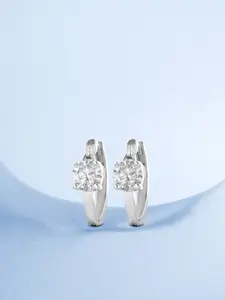 MINUTIAE Silver-Plated Circular Crystals Studs Earrings