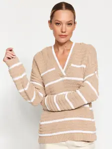 Trendyol Striped Hooded Pullover Sweater