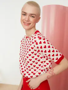 Trendyol Round Neck Acrylic Printed Pullover