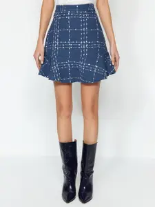 Trendyol Checked A-Line Mini Skirts