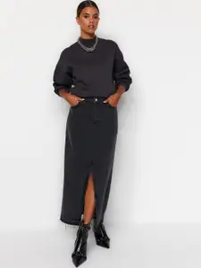 Trendyol Pure Cotton Straight Maxi Skirt