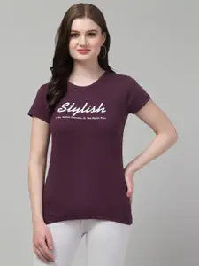 Trend Level Typography Printed Cotton T-shirt